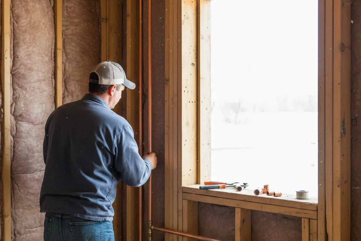 Licensed plumber running new copper supply lines in a Battle Ground home